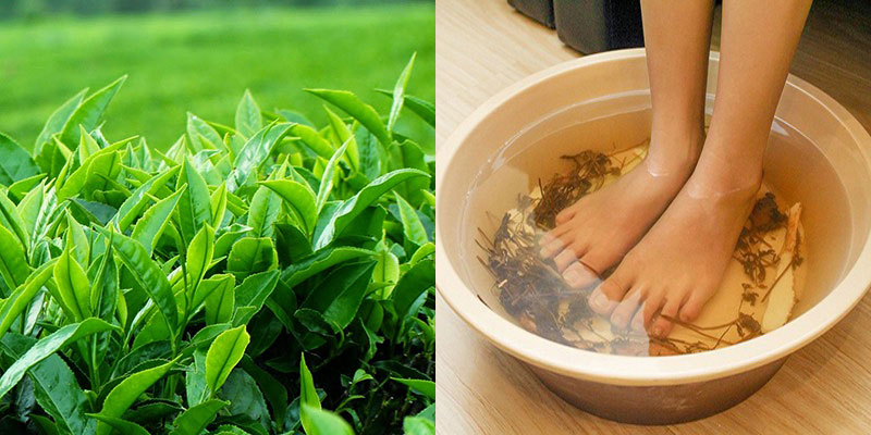 Ngâm chân với trà xanh để khử mùi hôi 