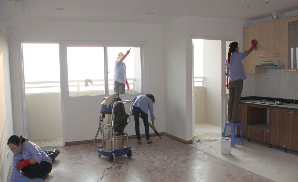 Vệ sinh căn hộ mới xây dựng, sửa chữa