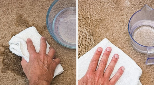 Xử lý vết bẩn trước khi giặt thảm