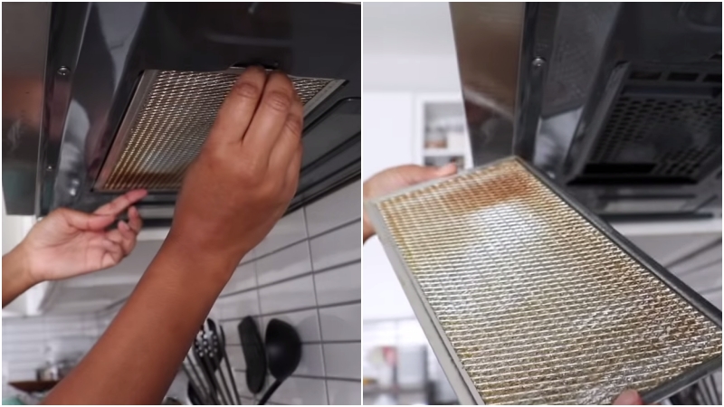 Tháo rời các tấm lưới lọc ra khỏi máy hút